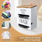 2 in 1 Trash Bag Dispenser, Double Wall Mounted, Wood Trash Bag Holder - Image 4