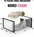 Kuject 15 Pack Shoe Storage Boxes, Connect Left and Right Shoe Boxes Case - Image 4