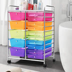 GOFLAME 15-Drawer Rolling Storage Cart, Utility Cart - Image 9