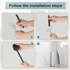 Brushed Nickel Toilet Brush and Holder, Toilet Bowl Brush - Image 4