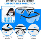 Safety Glasses, Full Coverage Lens, Built-in Brow Guard, UV Resistant, - Image 5