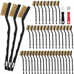 40 Pcs Mini Wire Brush Brass Brush Set, Curved Handle Masonry Brush Wire Brush by Unknown