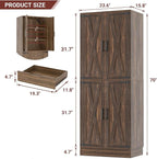 Unikito 71" Farmhouse Kitchen Pantry Storage Cabinet - Image 2