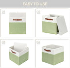 HNZIGE Fabric Cube Storage Bins 13x13 Set of 4 Canvas Storage Baskets - Image 4