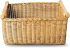 The Basket Lady Pole Handle Wicker Storage Basket, 16 in L x 12 in W x 8.25 in H - Image 3