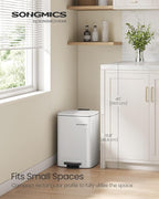 SONGMICS Kitchen Trash Can, 5.2-Gallon Trash Bin, Stainless Steel Garbage Can - Image 2