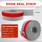 Weather Stripping Self Adhesive Door Draft Stopper Flexible Shower Door Bottom - Image 2