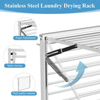 2 Pcs Wall Mount Clothes Drying Rack 26 X 31.5 Laundry Room Organizer Laundry - Image 5