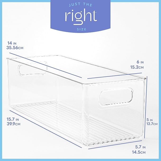 Plastic Food Storage 4 Pack Clear Container Bin - Image 3