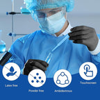 JMU Nitrile Exam Gloves Large Bulk, 3.5Mil Black Disposable Gloves Latex Free - Image 2