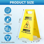 6-Pack Caution Wet Floor Sign, 17.5" Height, Bright Yellow Double-Sided Folding - Image 2