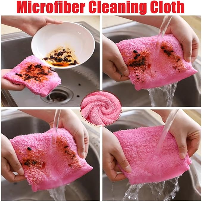 Bamboo Microfiber Cleaning Cloth-8Pcs Kitchen Wash Cloths, Wood Fiber Window - Image 9