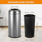 BEAMNOVA 16.5 Gallon Trash Can Open Top Outdoor Indoor Commercial Stainless - Image 2
