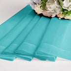 Chyhomenyc Turquoise Sheer Curtains 45 Inch Long 2 Panels, Light Filtering Rod - Image 4