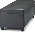 SIMPLIHOME Avalon 48 inch Wide Contemporary Rectangle Storage Ottoman Bench in - Image 9