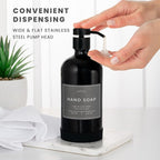 16oz Glass Soap Dispenser with Stainless Steel Pump, 21 Waterproof Labels - Image 4