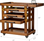 MEEDEN Art Supplies Storage Cart: 5-Tier Solid Beech Wood Utility Rolling Cart - Image 2