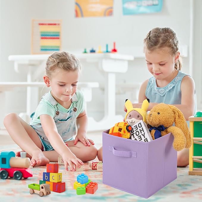Stero Fabric Storage Bins 6 Pack Fun Colored Durable Storage Cubes - Image 5
