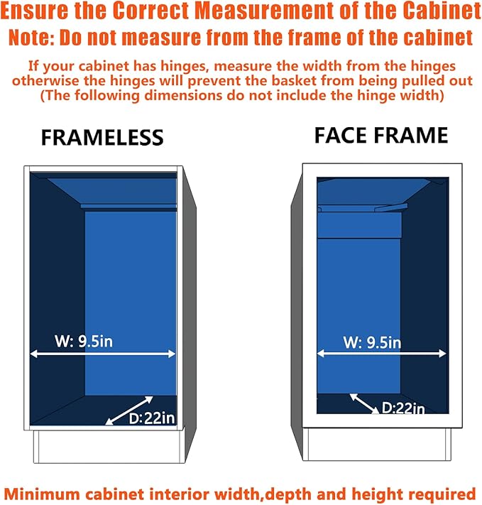 Pull Out Cabinet Organizer 9" W x 21½" D, Heavy Duty Cabinet Pull Out Shelves - Image 4