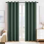 PONY DANCE Dark Green Blackout Curtains 80 inch Long 2 Panels Set, Thermal by PONYDANCE