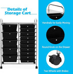 GOFLAME 15-Drawer Rolling Storage Cart, Utility Cart - Image 5