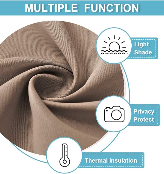 RYB HOME Large Curtains for Living Room 84 inches Length, W 70 x L 84, 2 Panels - Image 6