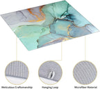Teal Marble Golden Swirls Pattern Microfiber Dish Drying Mat - Image 4