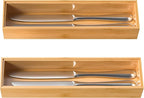Silverware Tray for Drawer, Stackable Kitchen Bamboo Drawer Organizer 12" x 3" - Image 7