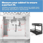 1 Pack 20.47IN Depth Under Sink Storage Organizer, Large 2-Tier Elegant Mesh - Image 2