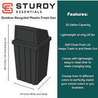 32 Gallon Square Slatted 100% Recycled Plastic Heavy-Duty Commercial Outdoor or - Image 2