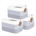 COMFY-HOMI 3PACK Cotton Rope Woven Basket by COMFY-HOMI