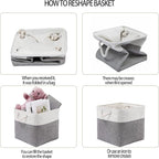 13 x 13 Inch Cube Storage Bins, 4 Pack Large Collapsible Fabric Storage Bin - Image 5