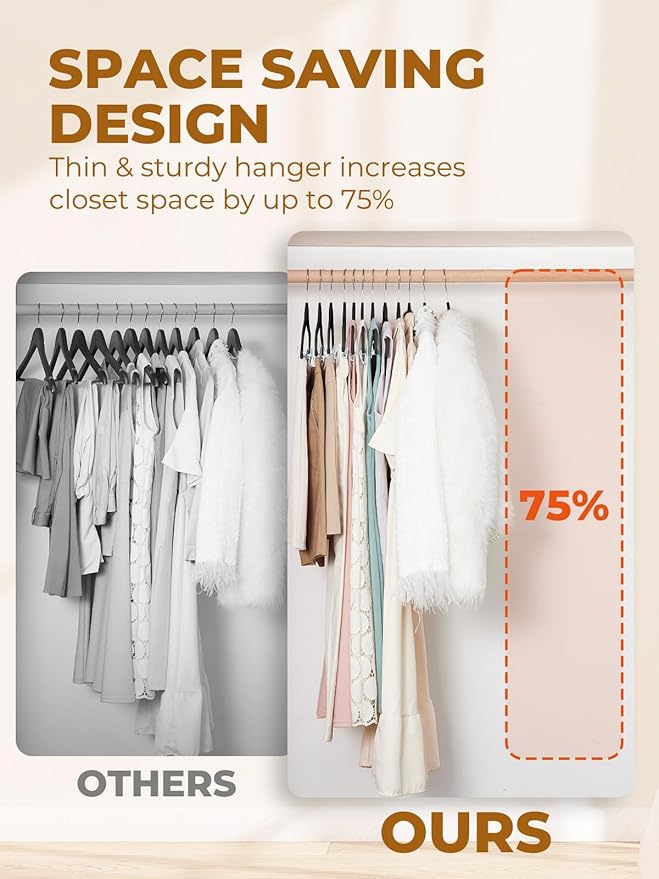 HOUSE DAY Velvet Skirt Hangers 24 Pack, Space Saving Slim Shorts Hanger - Image 5
