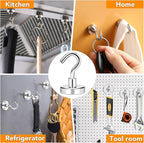 MIKEDE Magnetic Hooks, 40Lbs+ Heavy Duty Magnet Hooks - Image 7