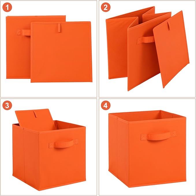 Stero Fabric Storage Bins 6 Pack Fun Colored Durable Storage Cubes - Image 3