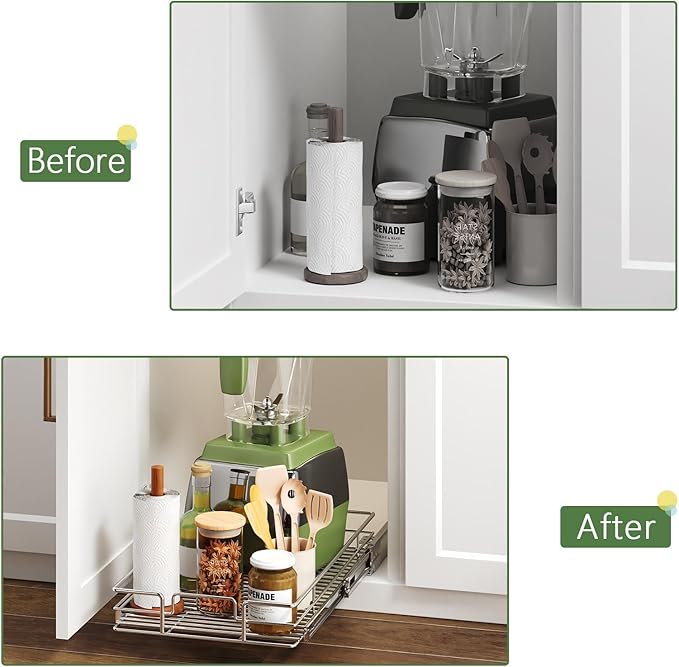 Pull Out Cabinet Organizer 10½" W x 21½" D, Heavy Duty Cabinet Pull Out Shelves - Image 8