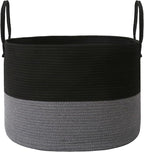 Woven Blanket Basket, 65L Large Rope Storage Bin by JMvicyroam