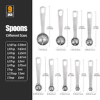 Doosu Measuring Spoons Set of 9-18/8 Stainless Steel Heavy Duty Teaspoons - Image 2