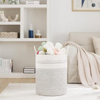 Fiona's magic 58L Woven Rope Laundry Hamper, Tall Boho Laundry Basket Storage - Image 2