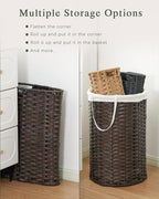 Laundry Hamper with Lid Wicker Laundry Hamper Round 26.5 Gal Laundry Basket - Image 5