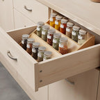 Bamboo Spice Rack Organizer for Kitchen Counter, 3 Tier Foldable Spice Shelf - Image 9