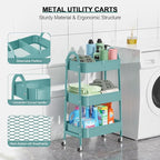 EAGMAK 3 Tier Utility Rolling Cart, Metal Storage Cart - Image 2