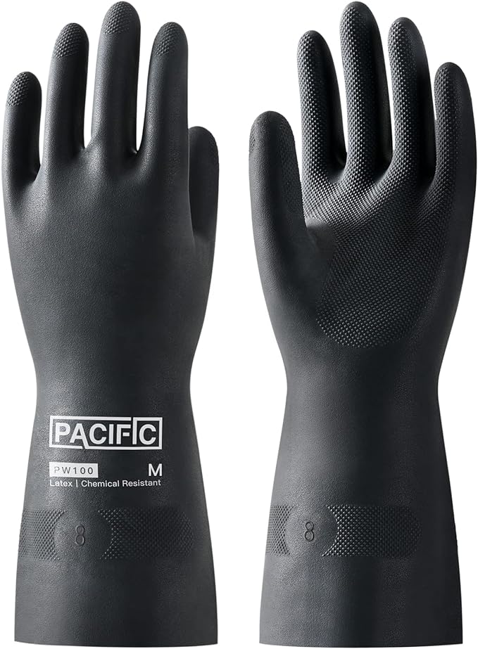 PACIFIC PPE Chemical Resistant Gloves, Heavy Duty Industrial Rubber Gloves by PACIFICPPE