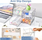 Plastic Drawers Storage, 8 Pack Clear Stackable Storage Drawers, Acrylic - Image 4