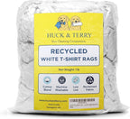 Huck & Terry White T-Shirt Bag of Rags, 100% Recycled Material, Cotton Blend - Image 2