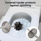 Stain Nickel Toilet Brush and Holder，Extra Long Handled Toilet Brush - Image 4