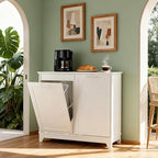 Double Tilt Out Trash Can Cabinet, 10 * 2 Gallon Garbage Trash Bin - Image 3