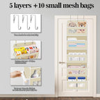 Over The Door Organizer, 5 Shelves Closet Door Hanging Organizer - Image 3