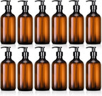 Tessco for you 12 Pack Amber Soap Dispenser Empty Plastic Pump Bottles by Tessco