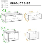 Acrylic Storage Drawers Set of 6, Plastic Organizer Bins - Image 3